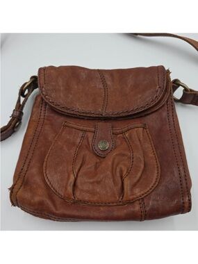 Lucky Brand Mini Abbey Road Crossbody Brown Italian Leather Bag